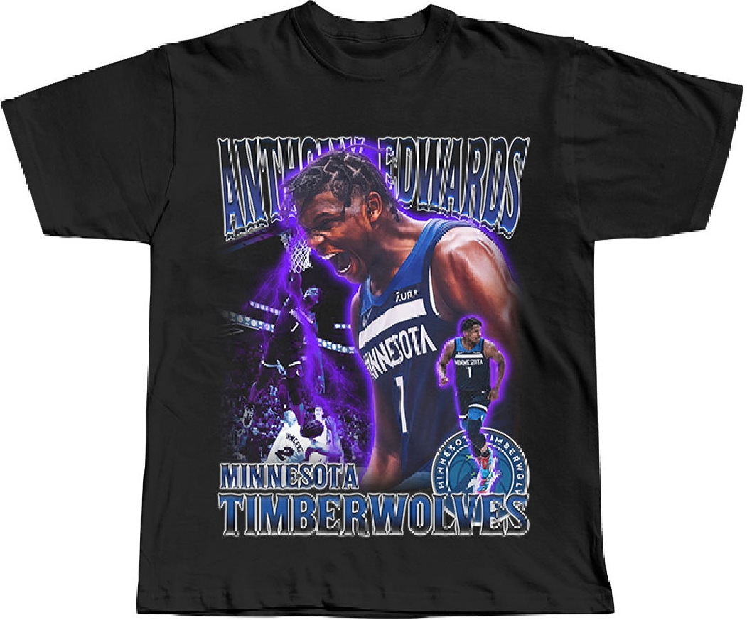 ANTHONY EDWARDS 'TIMBERWOLVES' BLACK TEE - Unseen 