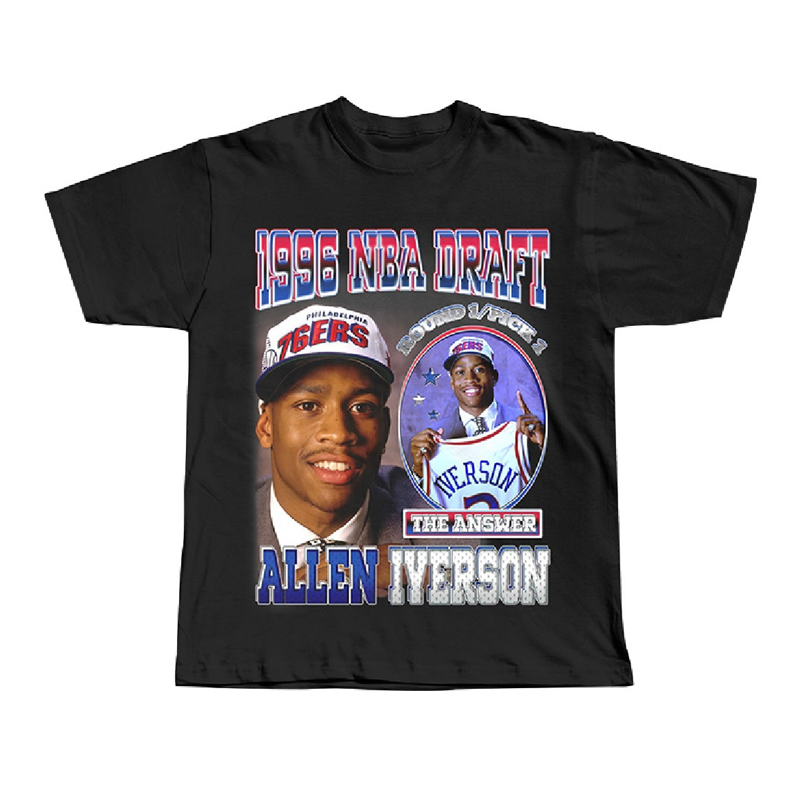 ALLEN IVERSON '76ERS' BLACK TEE